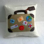 My travels personalised handmade cushion