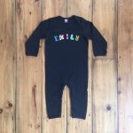 Personalised Black Babygrow