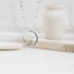 One & Eight Silver Hammered Hoop Necklace