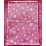 Pink Starry Night Fleece Blanket for Doll's Cot or Pram