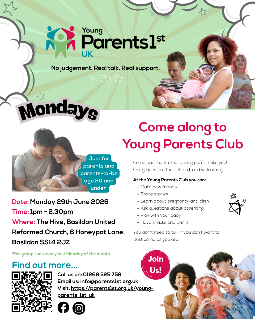 Young Parents Club: Mondays PM, Basildon